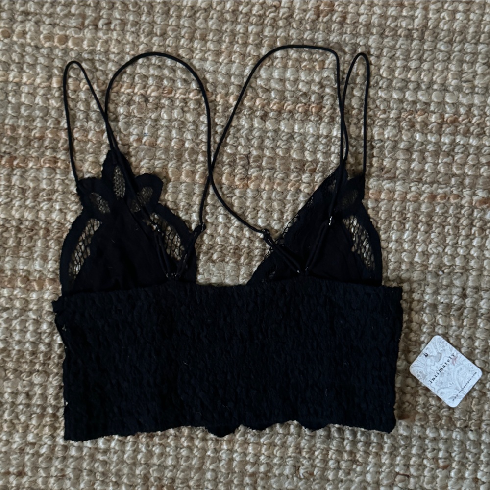 Intimately Free People Adella Longline Black Bralette NWT - Picture 5 of 7